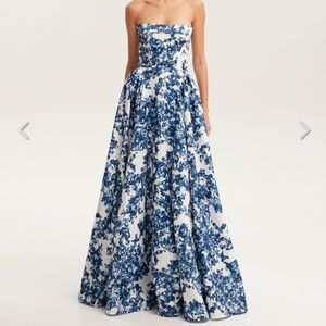 Milla Ravishing Blue Hydrangea corset maxi dress